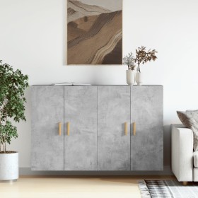 Armarios de pared 2 uds madera de ingeniería gris hormigón de vidaXL, Aparadores - Ref: Foro24-3197876, Precio: 146,75 €, Des...