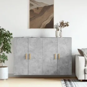 Wall cabinets 2 pcs concrete gray engineered wood by vidaXL, Sideboards - Ref: Foro24-3197876, Price: 144,39 €, Discount: %
