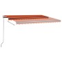 Toldo automático LED sensor de viento naranja marrón 450x300 cm en Toldos | Comprar online en Foru.es