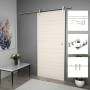 Kit de herrajes para puerta corredera 183 cm acero plateado en Materiales de construcción | Comprar online en Foru.es
