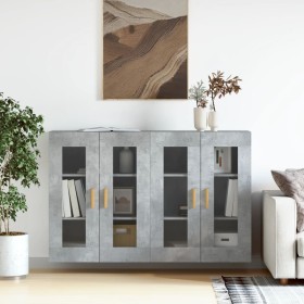 Armarios de pared 2 uds madera de ingeniería gris hormigón de vidaXL, Aparadores - Ref: Foro24-3197900, Precio: 134,42 €, Des...