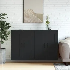 Wall cabinets 2 pcs black engineered wood by vidaXL, Sideboards - Ref: Foro24-3197986, Price: 131,79 €, Discount: %