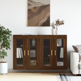 Armarios de pared 2 uds madera de ingeniería marrón roble de vidaXL, Aparadores - Ref: Foro24-3197904, Precio: 168,88 €, Desc...