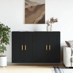 Armarios de pared 2 uds madera de ingeniería negro de vidaXL, Aparadores - Ref: Foro24-3197978, Precio: 133,69 €, Descuento: %
