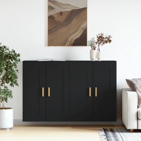 Armarios de pared 2 uds madera de ingeniería negro de vidaXL, Aparadores - Ref: Foro24-3197978, Precio: 135,81 €, Descuento: %