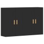 Armarios de pared 2 uds madera de ingeniería negro de vidaXL, Aparadores - Ref: Foro24-3197978, Precio: 135,81 €, Descuento: %