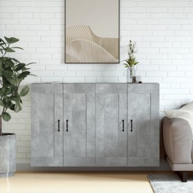 Armarios de pared 2 uds madera de ingeniería gris hormigón de vidaXL, Aparadores - Ref: Foro24-3197988, Precio: 126,57 €, Des...
