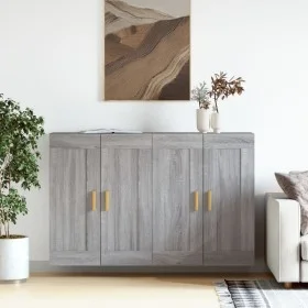 Armarios de pared 2 uds madera de ingeniería gris Sonoma de vidaXL, Aparadores - Ref: Foro24-3197983, Precio: 136,71 €, Descu...
