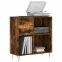 Mueble discos madera contrachapada roble ahumado 84,5x38x89 cm de vidaXL, Almacenamiento para CD y DVD - Ref: Foro24-831777, ...