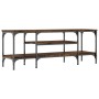 Mueble TV madera ingeniería y hierro roble ahumado 121x35x45 cm de vidaXL, Muebles TV - Ref: Foro24-831805, Precio: 60,39 €, ...