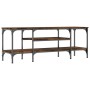 Mueble TV madera ingeniería y hierro roble ahumado 121x35x45 cm de vidaXL, Muebles TV - Ref: Foro24-831805, Precio: 60,39 €, ...