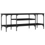 Mueble de TV hierro y madera contrachapada negro 121x35x45 cm de vidaXL, Muebles TV - Ref: Foro24-831803, Precio: 61,92 €, De...