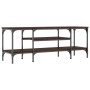 Mueble TV madera ingeniería y hierro marrón roble 121x35x45 cm de vidaXL, Muebles TV - Ref: Foro24-831807, Precio: 62,09 €, D...
