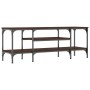 Mueble TV madera ingeniería y hierro marrón roble 121x35x45 cm de vidaXL, Muebles TV - Ref: Foro24-831807, Precio: 62,09 €, D...
