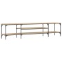 Mueble TV madera ingeniería y hierro roble sonoma 201x35x45 cm de vidaXL, Muebles TV - Ref: Foro24-831814, Precio: 83,11 €, D...