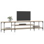 Mueble TV madera ingeniería y hierro roble sonoma 201x35x45 cm de vidaXL, Muebles TV - Ref: Foro24-831814, Precio: 83,11 €, D...