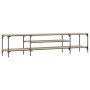 Mueble TV madera ingeniería y hierro roble sonoma 201x35x45 cm de vidaXL, Muebles TV - Ref: Foro24-831814, Precio: 83,11 €, D...