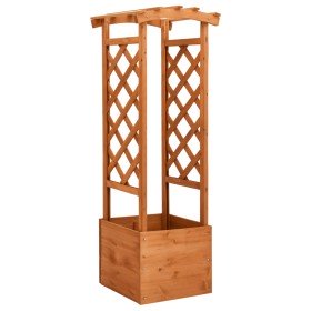 Jardinera enrejada con arco madera de abeto 49x39x130 cm en Macetas y jardineras | Comprar online en Foru.es