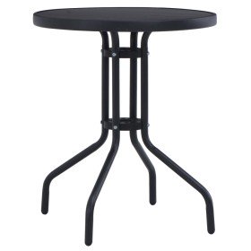 Mesa de jardín acero y vidrio negro 60 cm en Mesas de jardín | Comprar online en Foru.es