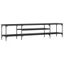 Mueble TV madera ingeniería y hierro negro 201x35x45 cm de vidaXL, Muebles TV - Ref: Foro24-831813, Precio: 85,58 €, Descuent...