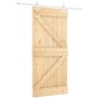 Puerta corredera con herrajes madera maciza de pino 90x210 cm de vidaXL, Puertas - Ref: Foro24-3203160, Precio: 197,44 €, Des...