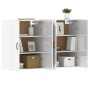 Armarios de pared 2 uds madera de ingeniería blanco brillante de vidaXL, Aparadores - Ref: Foro24-3197989, Precio: 162,49 €, ...