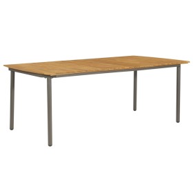 Mesa de jardín madera maciza de acacia y acero 200x100x72 cm en Mesas de jardín | Comprar online en Foru.es