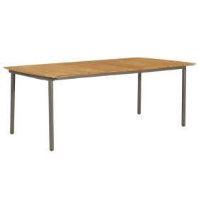 Mesa de jardín madera maciza de acacia y acero 200x100x72 cm en Mesas de jardín | Comprar online en Foru.es