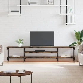 Mueble TV madera ingeniería y hierro roble ahumado 201x35x45 cm de vidaXL, Muebles TV - Ref: Foro24-831815, Precio: 79,48 €, ...