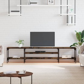 Mueble TV madera ingeniería y hierro roble ahumado 201x35x45 cm de vidaXL, Muebles TV - Ref: Foro24-831815, Precio: 80,37 €, ...
