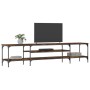 Mueble TV madera ingeniería y hierro roble ahumado 201x35x45 cm de vidaXL, Muebles TV - Ref: Foro24-831815, Precio: 80,37 €, ...