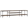 Mueble TV madera ingeniería y hierro roble ahumado 201x35x45 cm de vidaXL, Muebles TV - Ref: Foro24-831815, Precio: 80,37 €, ...