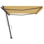 Toldo de pie automático amarillo y blanco 500x300 cm en Toldos | Comprar online en Foru.es