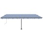 Toldo automático LED sensor de viento azul y blanco 500x300 cm en Toldos | Comprar online en Foru.es