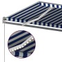 Toldo automático LED sensor de viento azul y blanco 500x300 cm en Toldos | Comprar online en Foru.es