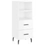 Aparador de madera contrachapada blanco brillante 34,5x34x90 cm de vidaXL, Aparadores - Ref: Foro24-828686, Precio: 60,58 €, ...