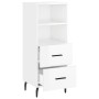 Aparador de madera contrachapada blanco brillante 34,5x34x90 cm de vidaXL, Aparadores - Ref: Foro24-828686, Precio: 60,58 €, ...