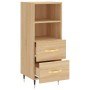 Aparador madera contrachapada color roble Sonoma 34,5x34x90 cm de vidaXL, Aparadores - Ref: Foro24-828647, Precio: 51,35 €, D...