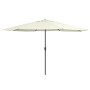 Sombrilla de jardín con palo de metal blanco arena 390 cm en Sombrillas | Comprar online en Foru.es