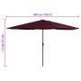 Sombrilla de jardín con palo de metal rojo burdeos 390 cm en Sombrillas | Comprar online en Foru.es