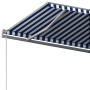 Toldo de pie retráctil manual azul y blanco 600x300 cm en Toldos | Comprar online en Foru.es