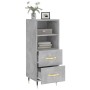 Aparador de madera contrachapada gris hormigón 34,5x34x90 cm de vidaXL, Aparadores - Ref: Foro24-828648, Precio: 51,35 €, Des...