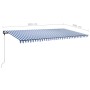 Toldo de pie retráctil manual azul y blanco 600x300 cm en Toldos | Comprar online en Foru.es