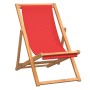Silla de playa plegable madera maciza de teca rojo en Sillas de jardín | Comprar online en Foru.es
