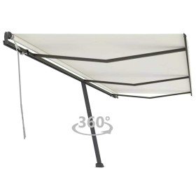 Toldo de pie retráctil manual crema 600x300 cm en Toldos | Comprar online en Foru.es