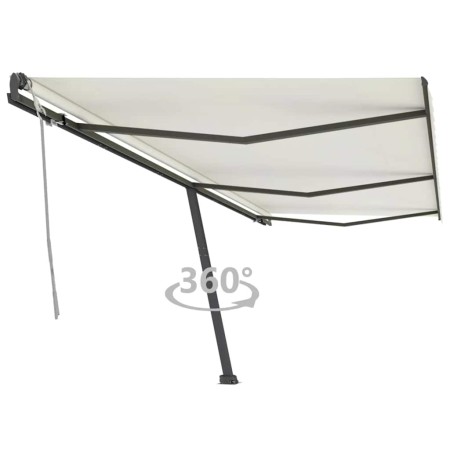 Toldo de pie retráctil manual crema 600x300 cm en Toldos | Comprar online en Foru.es