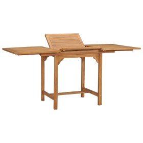 Mesa de jardín extensible madera maciza teca (110-160)x80x75cm en Mesas de jardín | Comprar online en Foru.es