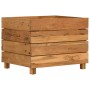 Arriate elevado madera de teca reciclada y acero 50x40x38 cm en Macetas y jardineras | Comprar online en Foru.es
