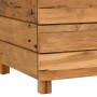 Arriate elevado madera de teca reciclada y acero 50x40x38 cm en Macetas y jardineras | Comprar online en Foru.es