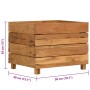 Arriate elevado madera de teca reciclada y acero 50x40x38 cm en Macetas y jardineras | Comprar online en Foru.es